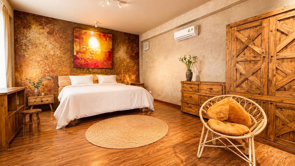 Bed, Photo of the whole room, Bedroom, wardrobe, air conditioner