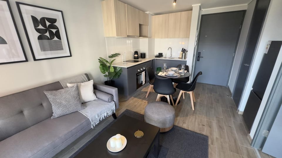 Kitchen or kitchenette, Living room, Dining area