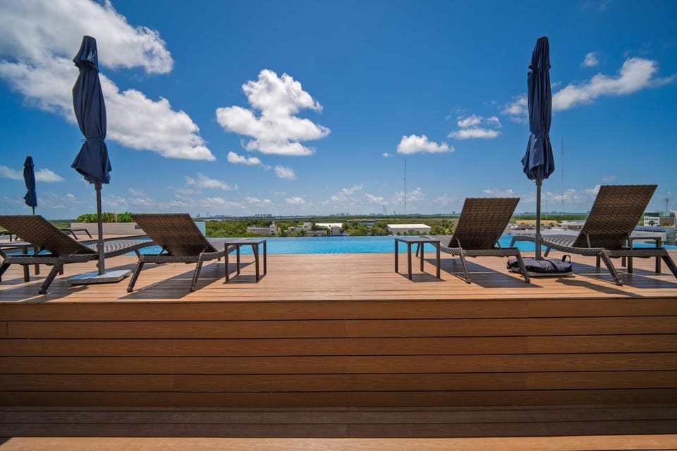 Pool view, sunbed