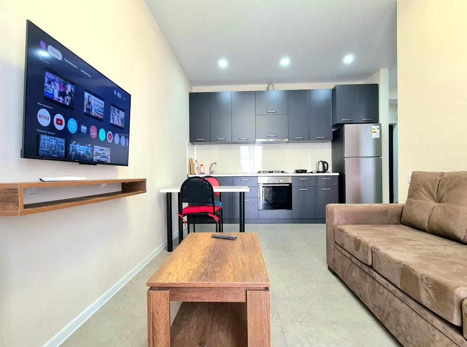 Living room, kitchen