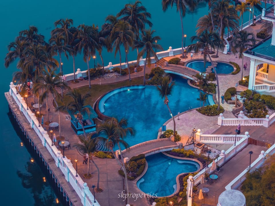 Natural landscape, Bird's eye view, Sea view, Swimming pool