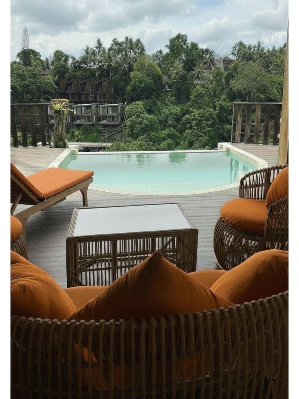 Natural landscape, Living room, Pool view, Swimming pool, sunbed