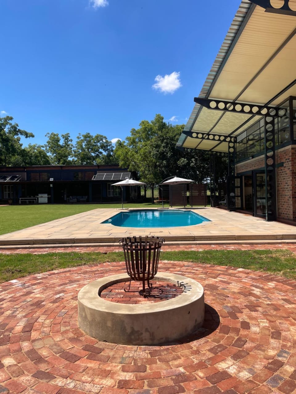 Property building, Natural landscape, View (from property/room), Swimming pool, fireplace