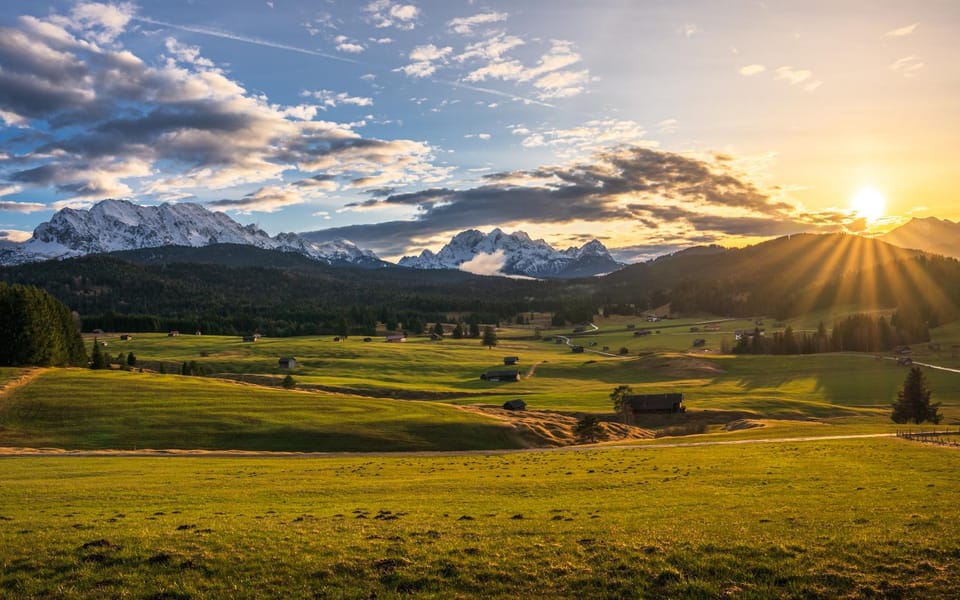Natural landscape, Mountain view, Sunrise