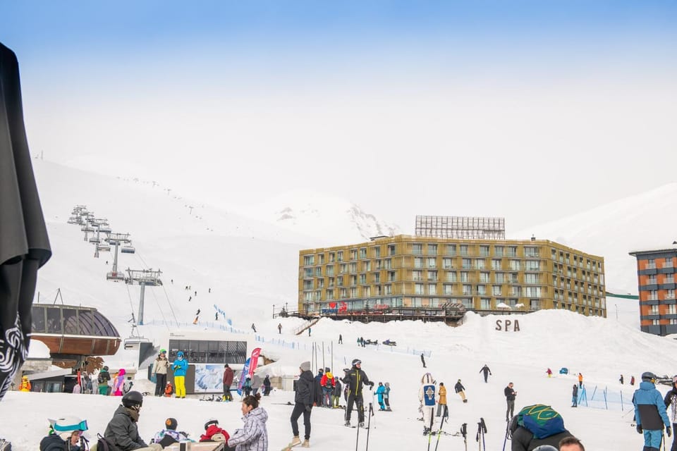Property building, Day, People, Winter, Skiing, View (from property/room), Location, group of guests