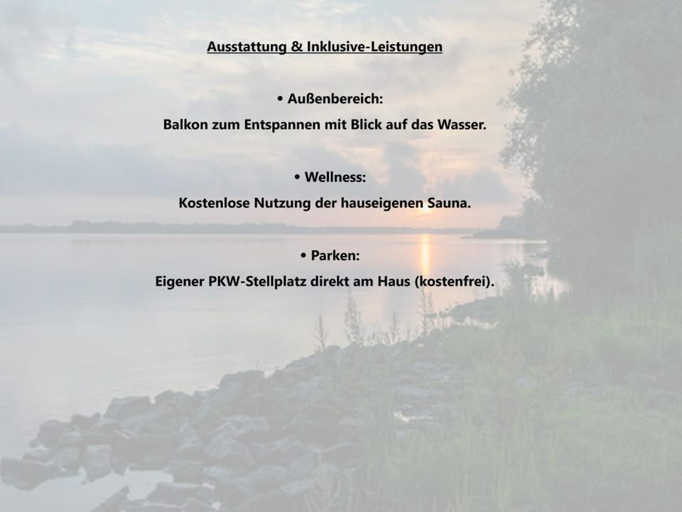 Ferienwohnung Sunset - Traumhafter Seeblick & Sauna in Steinhude Apartment in Wunstorf
