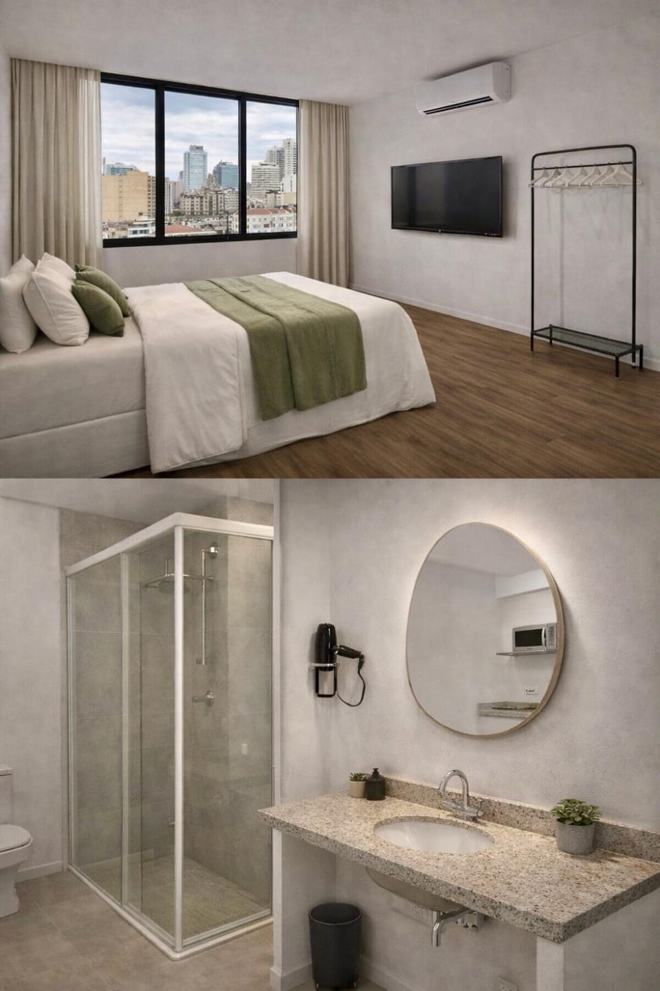 Bathroom, Living room