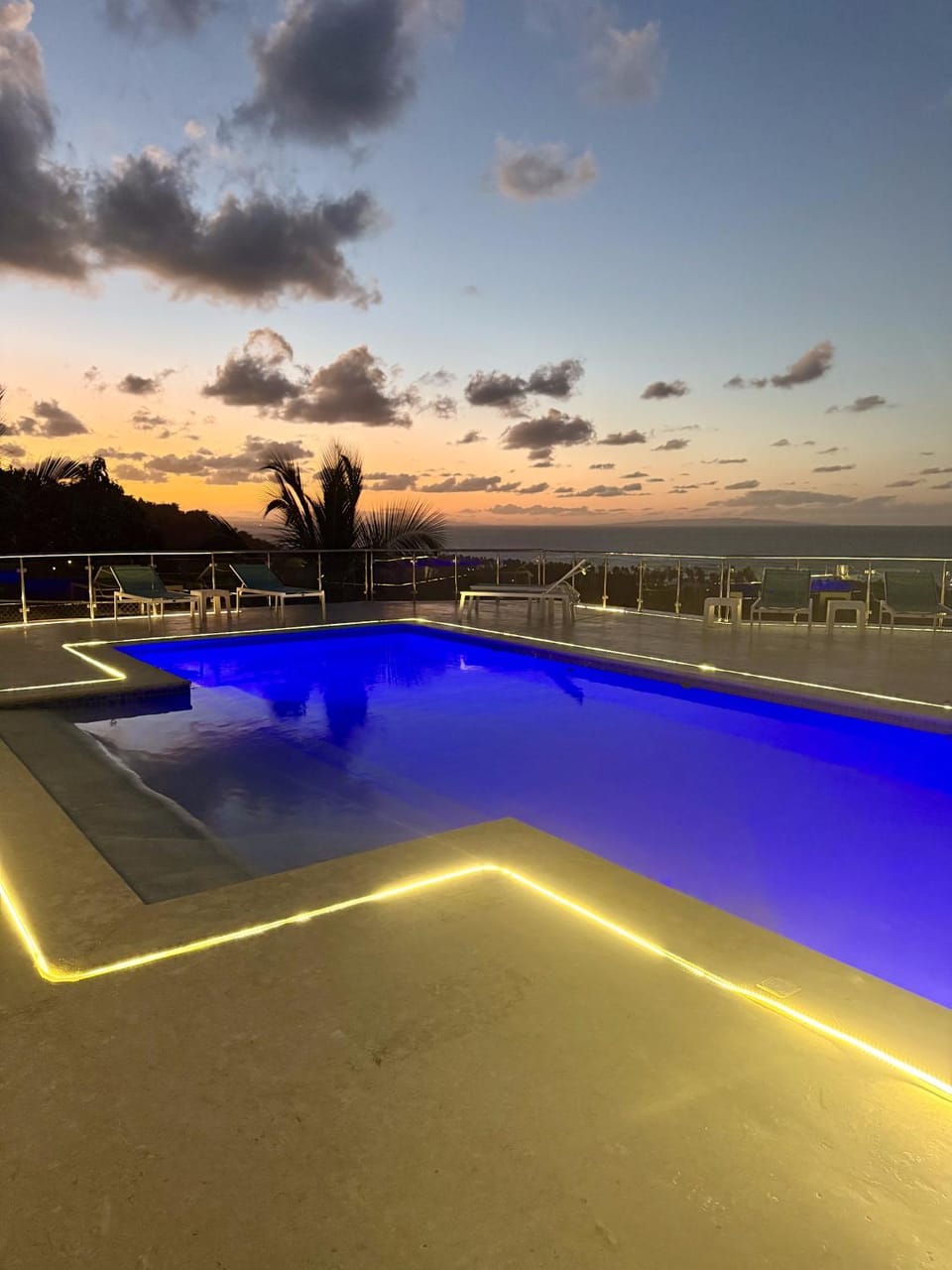 Natural landscape, Pool view, Sea view, Swimming pool, Sunset