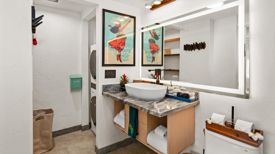 Bathroom, towels