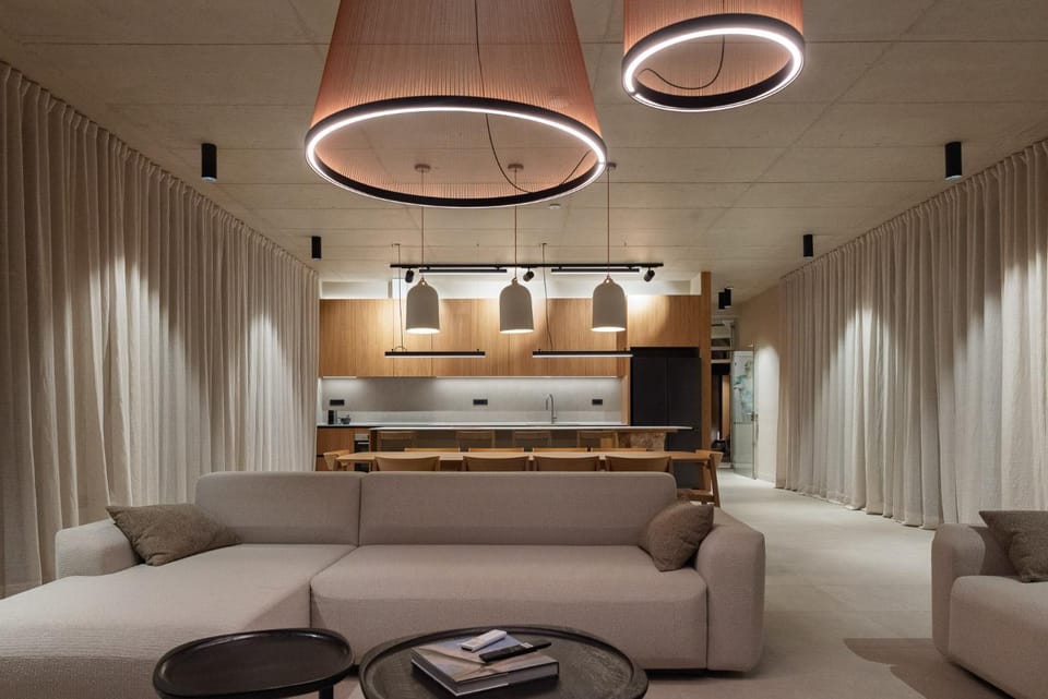 Living room, kitchen