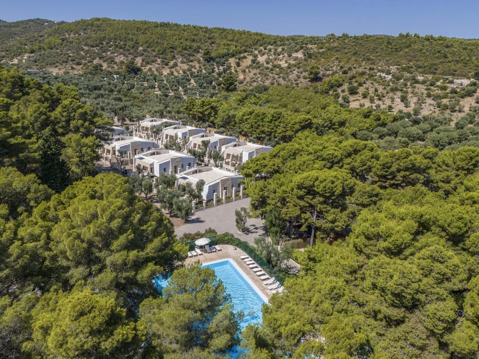 Natural landscape, Bird's eye view, Pool view, Swimming pool