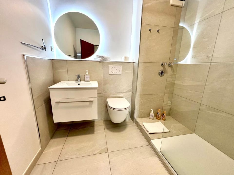 Shower, Toilet, Bathroom, Facility for disabled guests, hair dryier, towels, towels