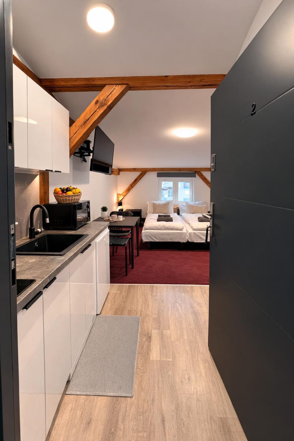 Bed, Coffee/tea facilities, Kitchen or kitchenette, Dining area, Bedroom, pet friendly, stove
