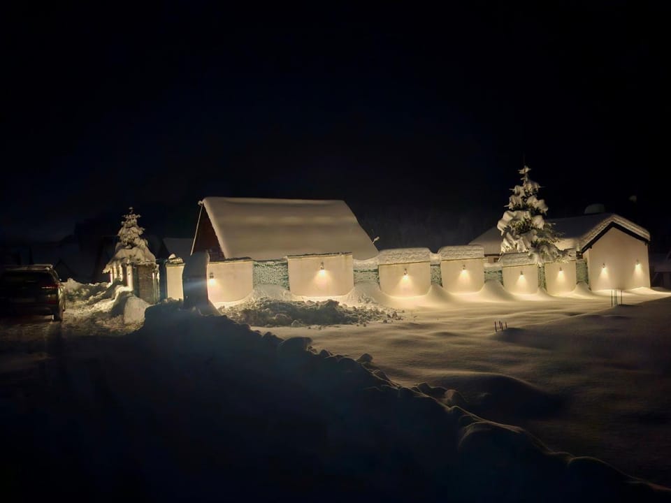 Property building, Off site, Night, Winter