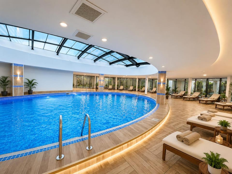 Pool view, Swimming pool, sunbed