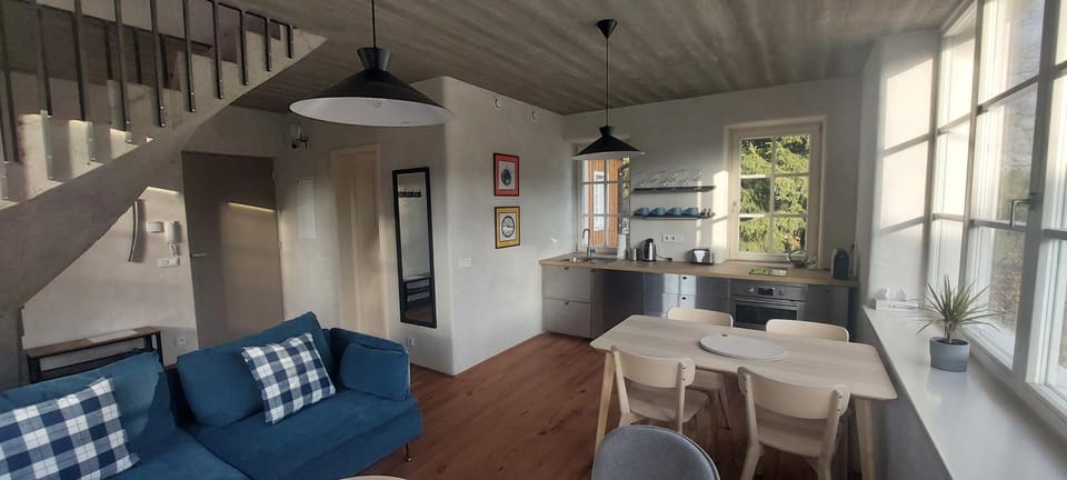 Kitchen or kitchenette, Living room, Dining area