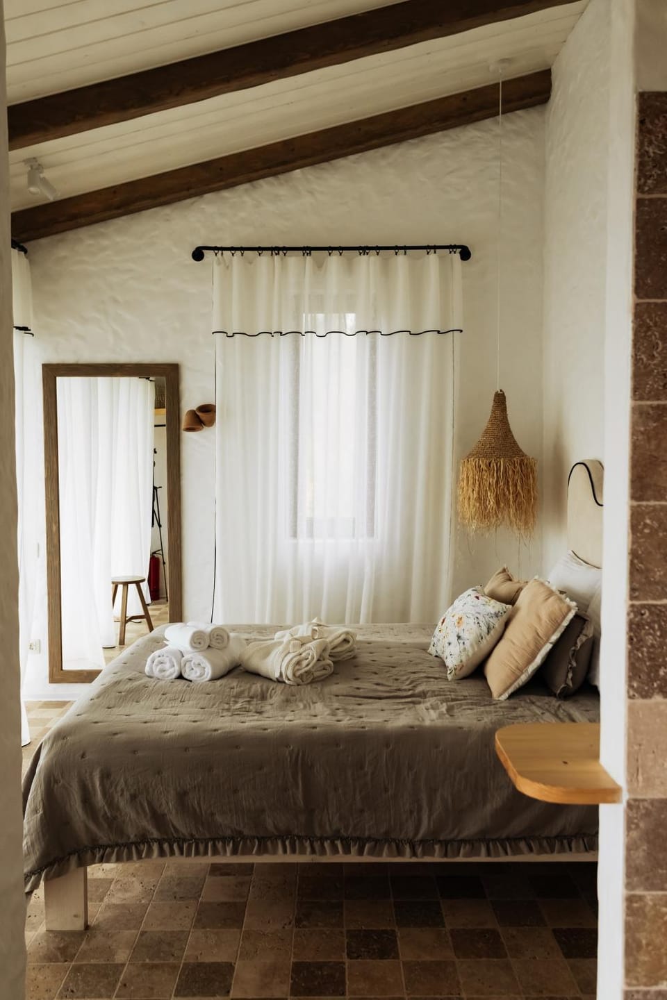 Property building, View (from property/room), Bedroom, Garden view, Mountain view, Mountain view, heating, towels