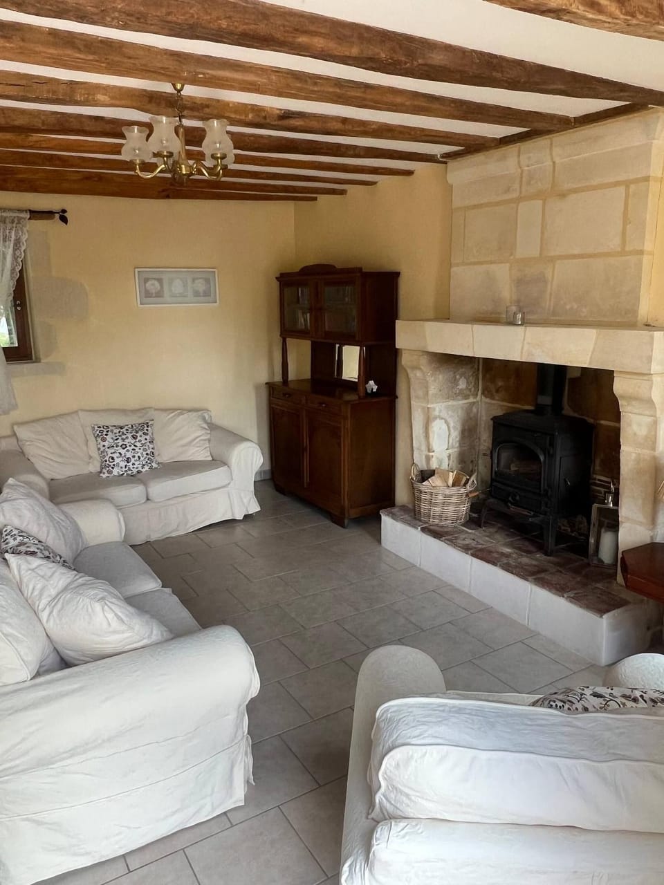 Living room, fireplace