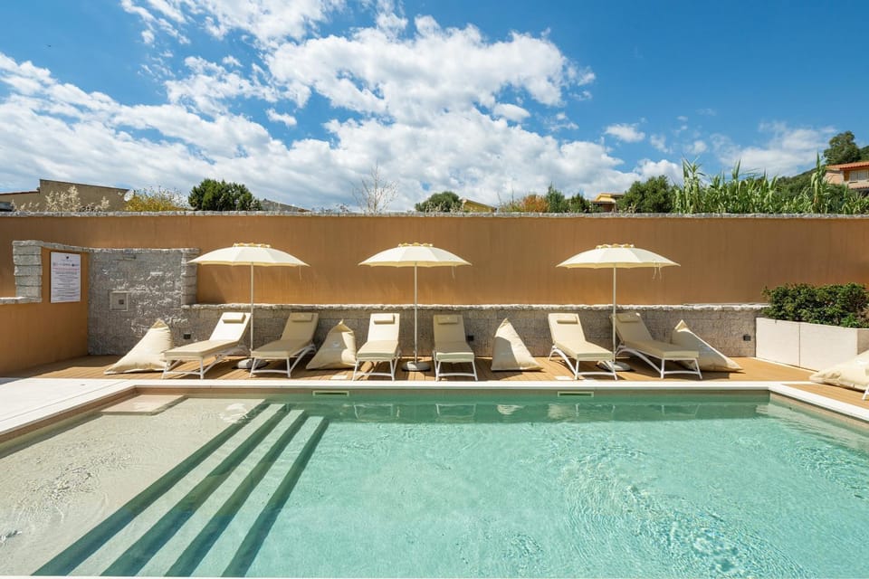 Property building, Living room, Swimming pool