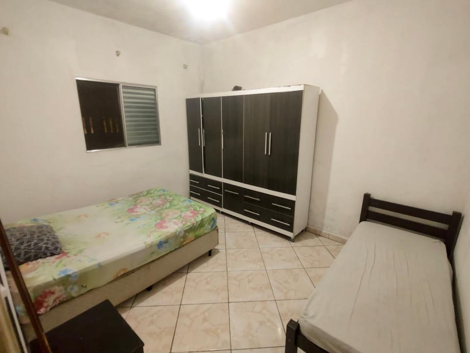 Bed, wardrobe