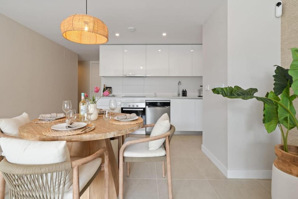 Kitchen or kitchenette, Dining area, furniture, stove, air conditioner, air conditioner
