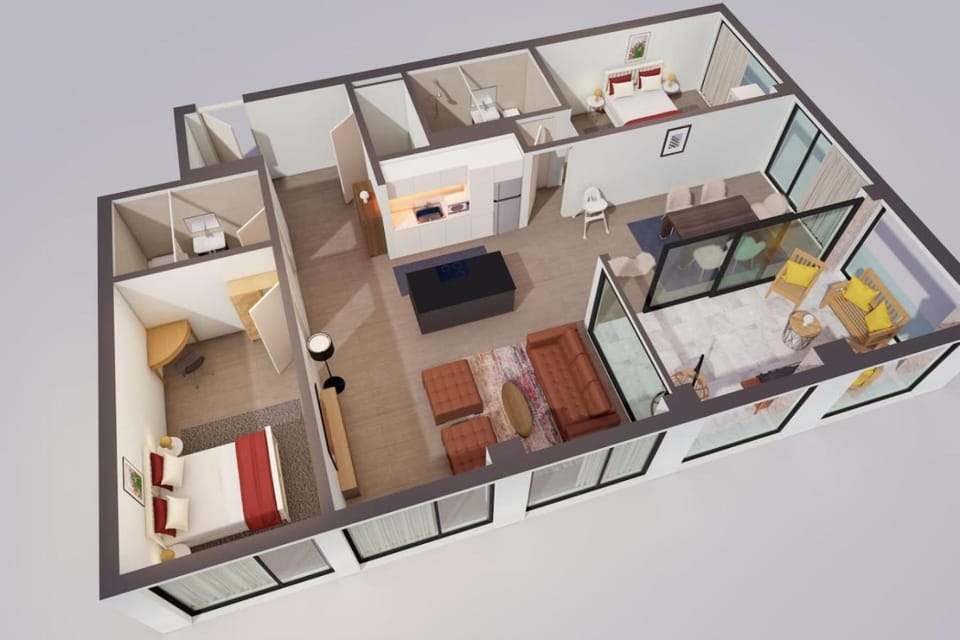Photo of the whole room, Floor plan