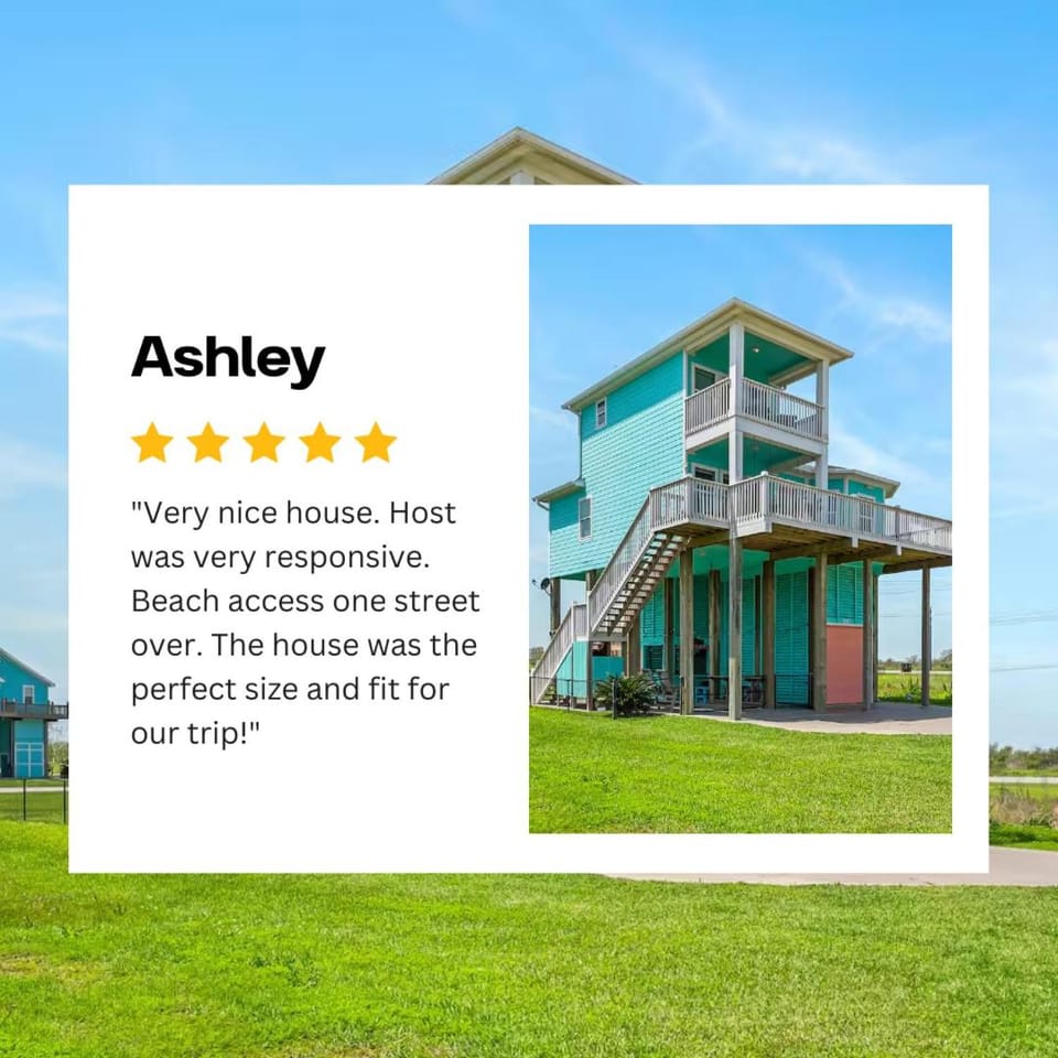 Steps to the Beach | Tiki Bar Fun | Epic Bay Views | Sleeps 8 House in Bolivar Peninsula