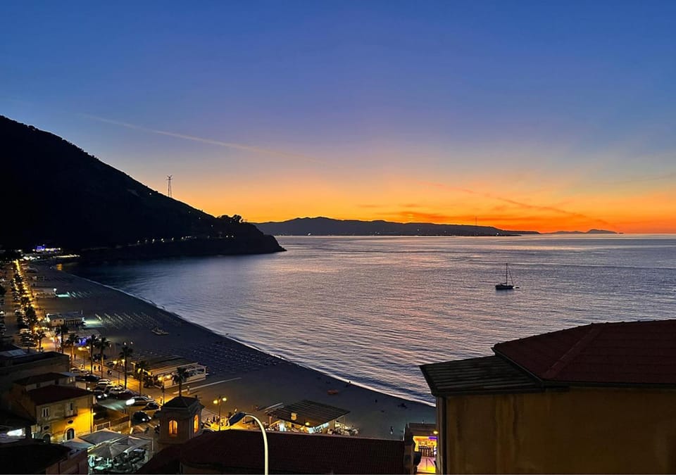 Beach, Sea view, Sunset