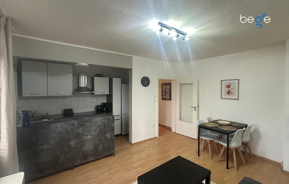 Kitchen or kitchenette, Living room, Dining area, stove, kitchen