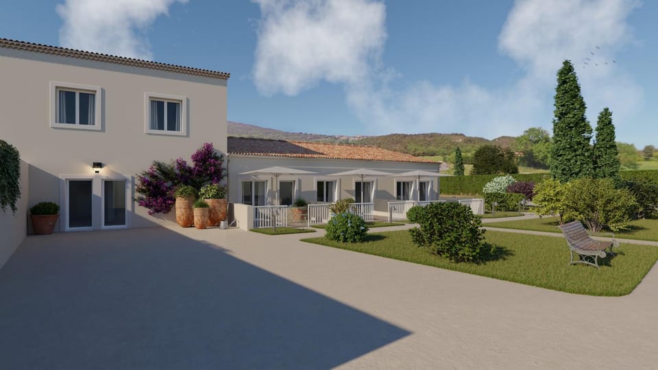 Property building, Natural landscape, Garden, Mountain view