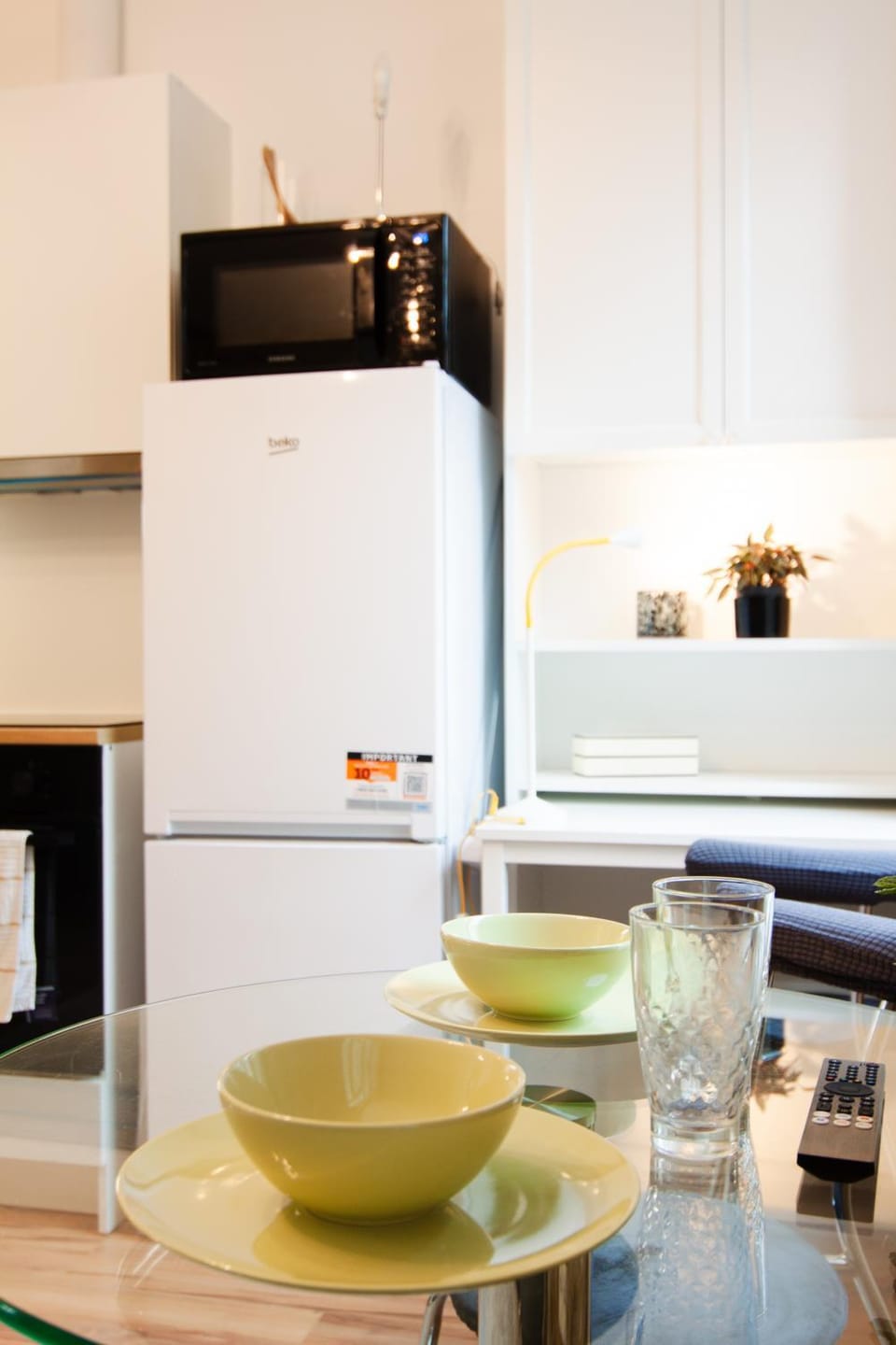 Kitchen or kitchenette, oven, stove