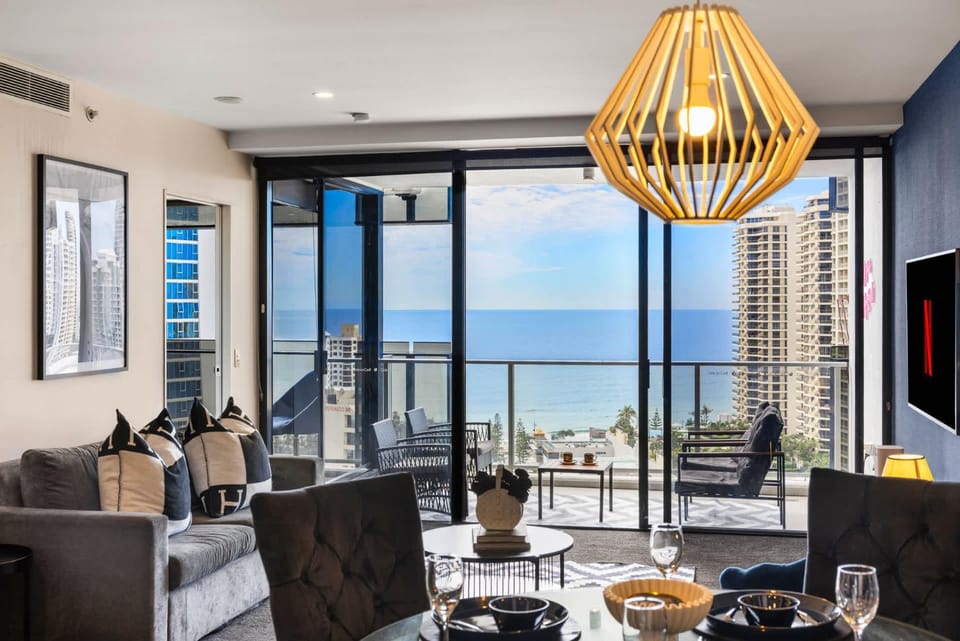 Day, Natural landscape, View (from property/room), Balcony/Terrace, Living room, Seating area, Dining area, Sea view, air conditioner