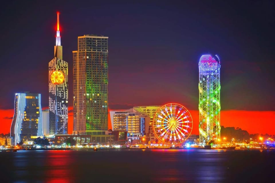 Night, City view, Sea view