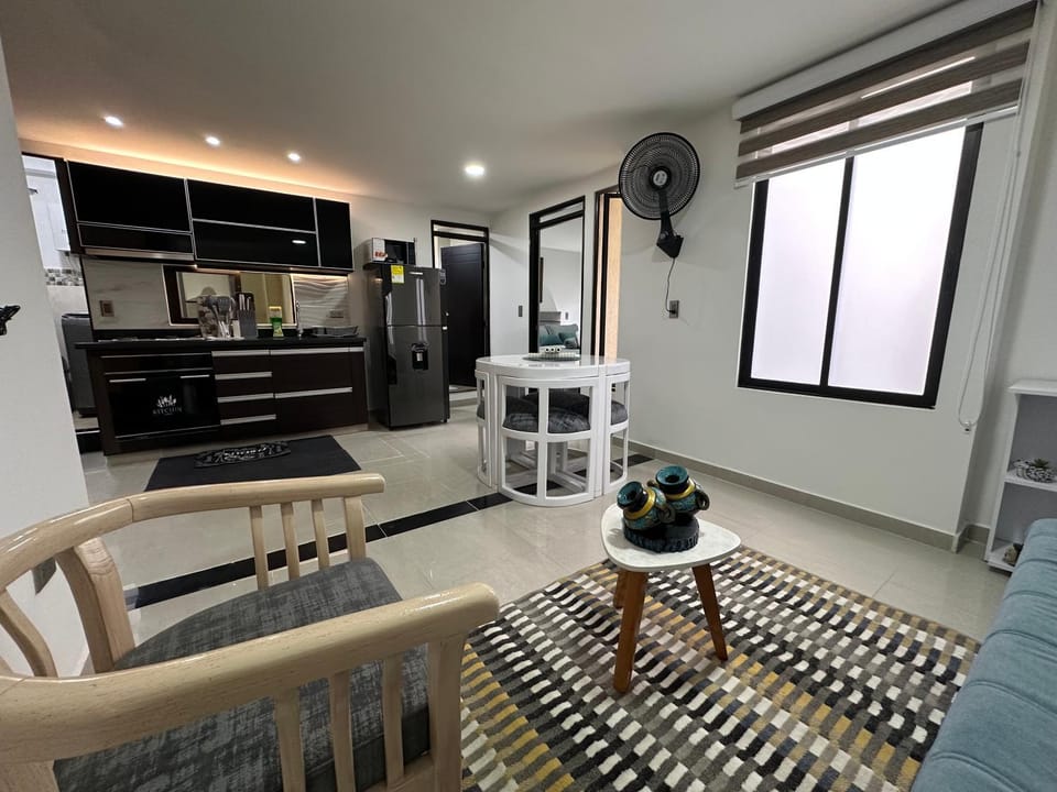 Living room, kitchen