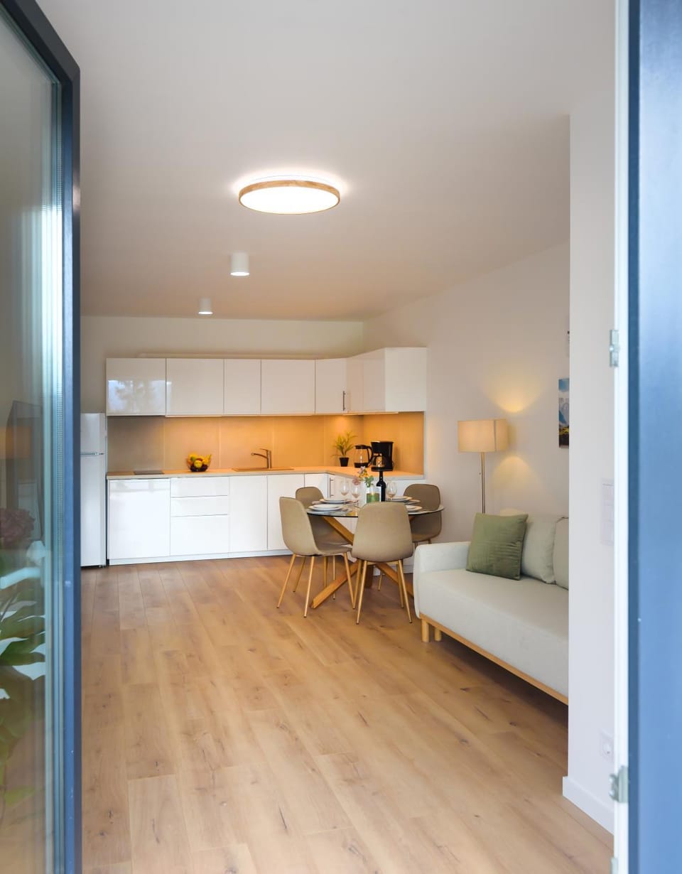 Kitchen or kitchenette, Living room, Photo of the whole room, Seating area, Dining area