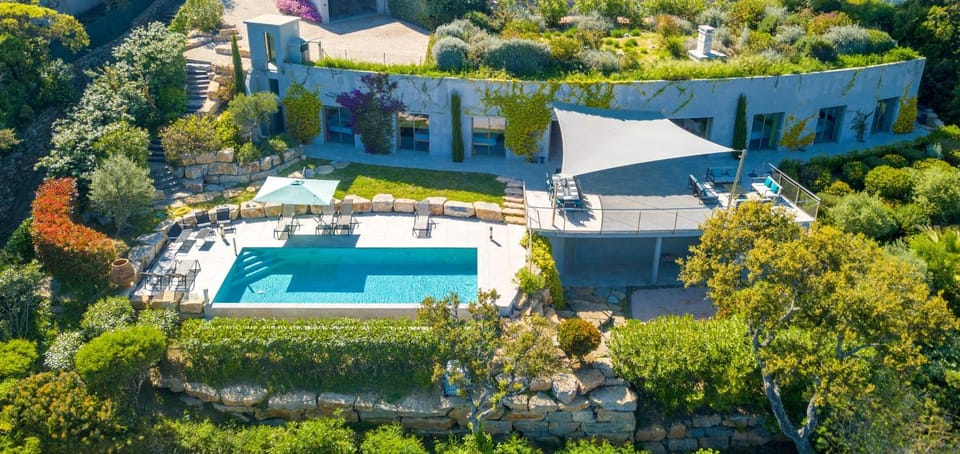 Property building, Living room, Swimming pool