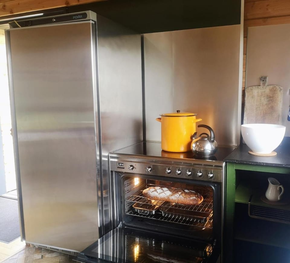 Kitchen or kitchenette, oven