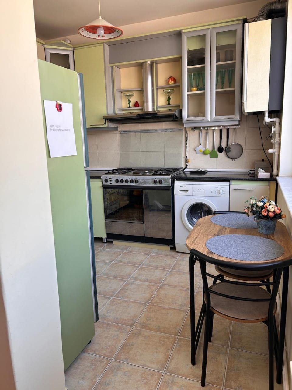Kitchen or kitchenette, oven, stove