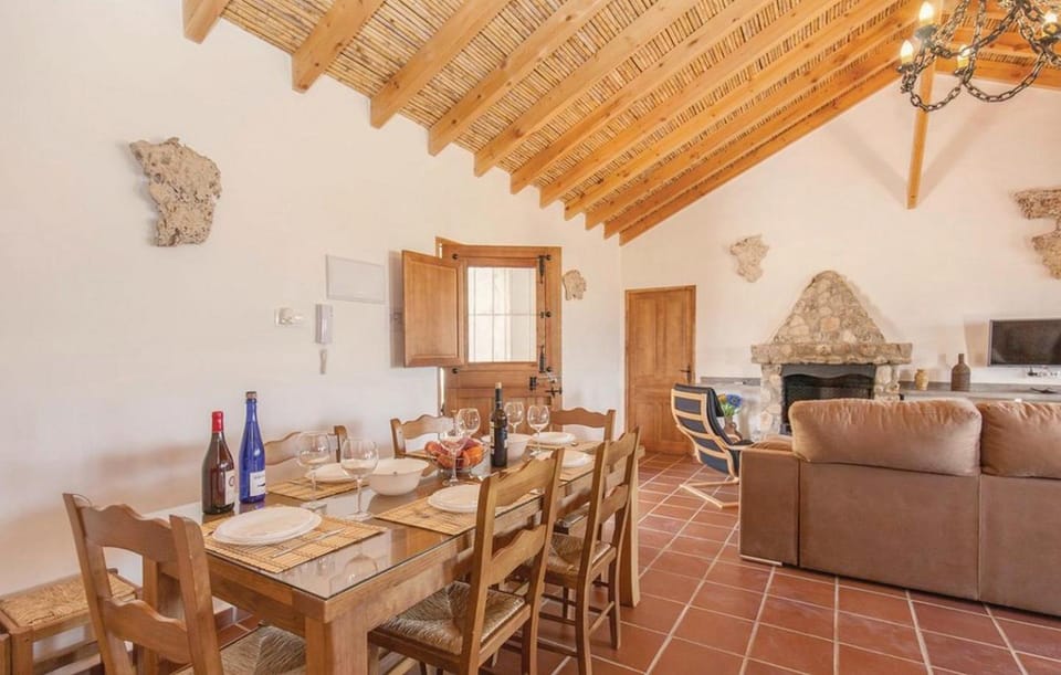 Dining area, fireplace