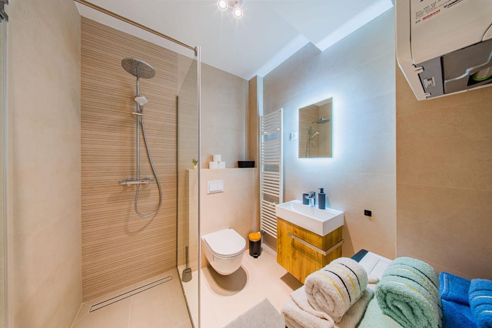 Shower, Toilet, Bathroom, towels