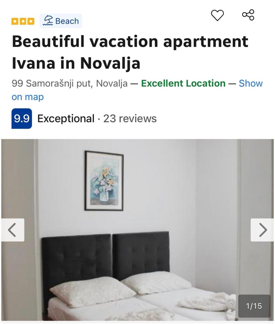 Beautiful Sea View Rooftop Apartment Ana Apartment in Novalja