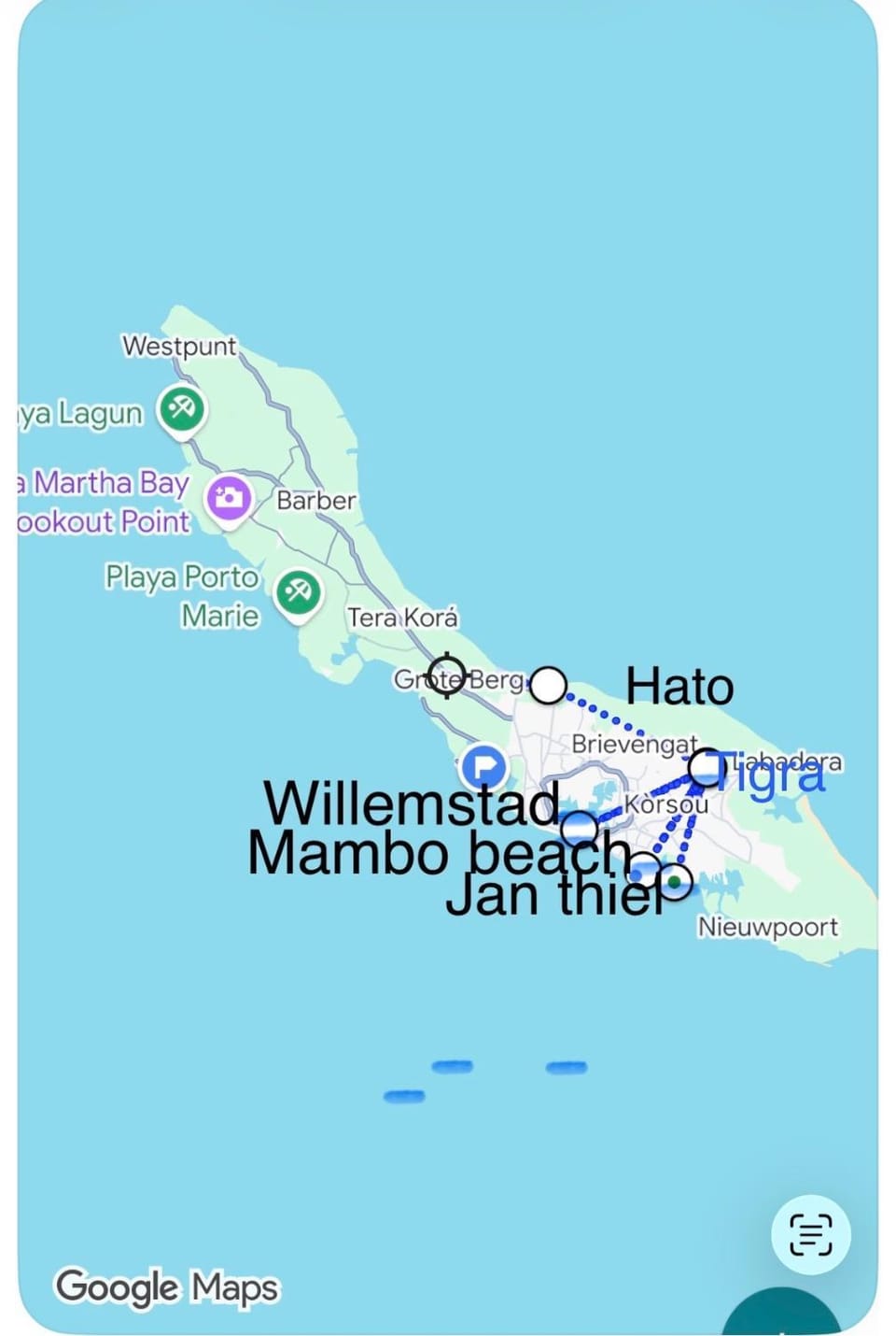 The blue wave House in Willemstad