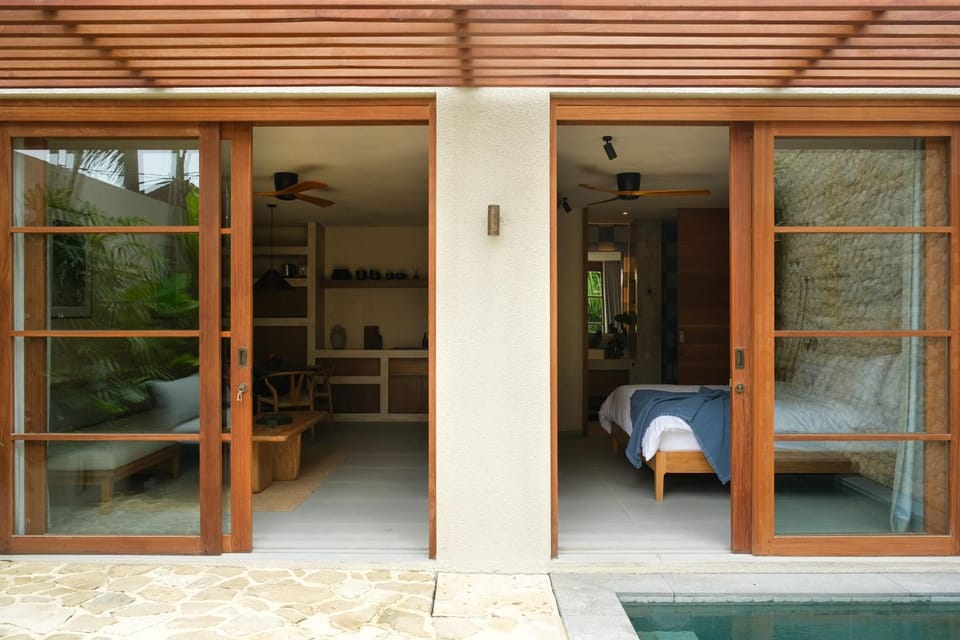 Patio, Bed, Day, Photo of the whole room, Bedroom, Pool view, Swimming pool