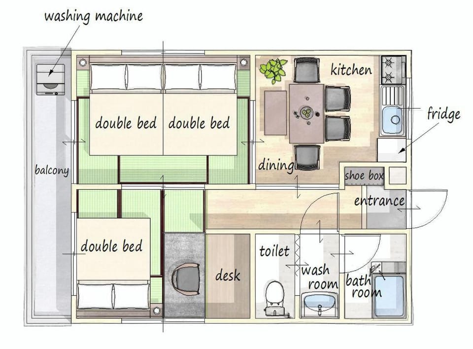 1 stop from Nagoya 3 beds and 2 bedrooms Sleeps 6 Apartment in Nagoya