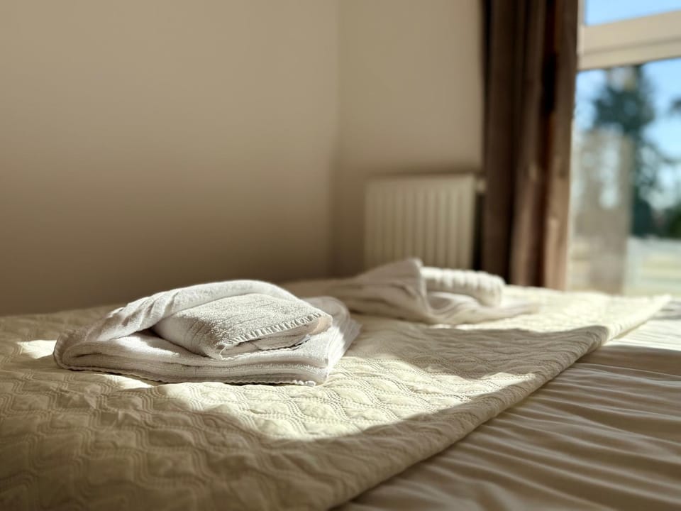 Bed, Photo of the whole room, Bedroom, towels