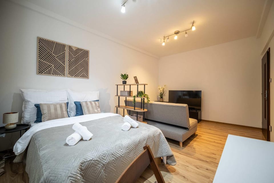 Bed, TV and multimedia, Living room, Photo of the whole room, Bedroom, towels