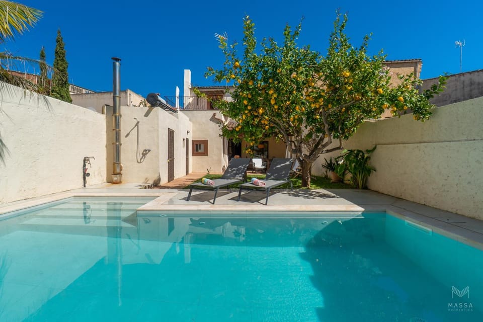 Property building, Living room, Swimming pool
