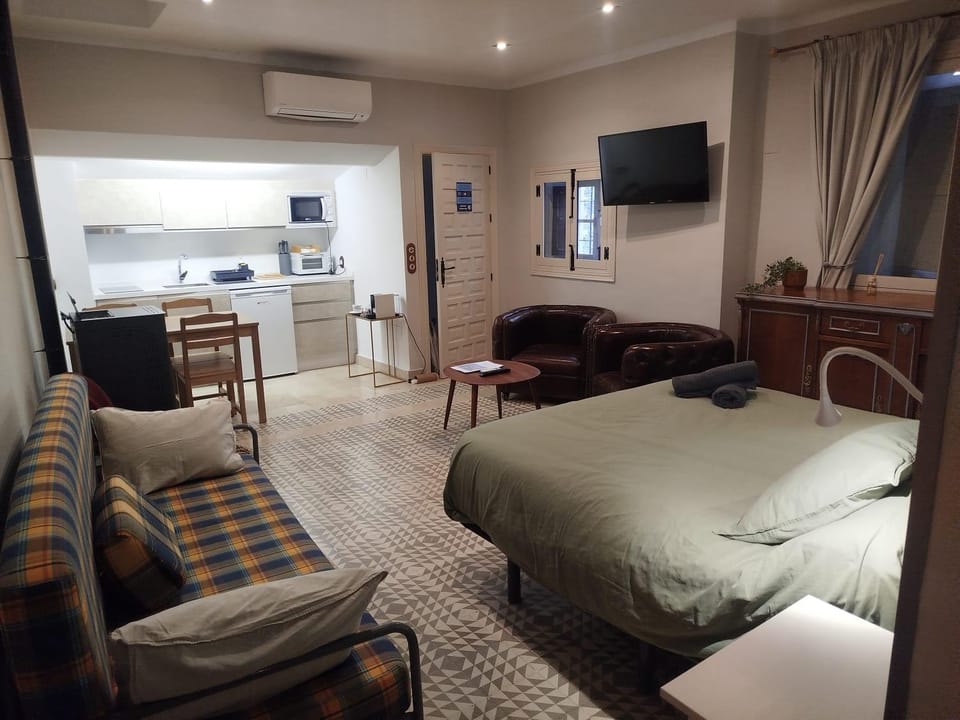 Bed, TV and multimedia, Living room, kitchen