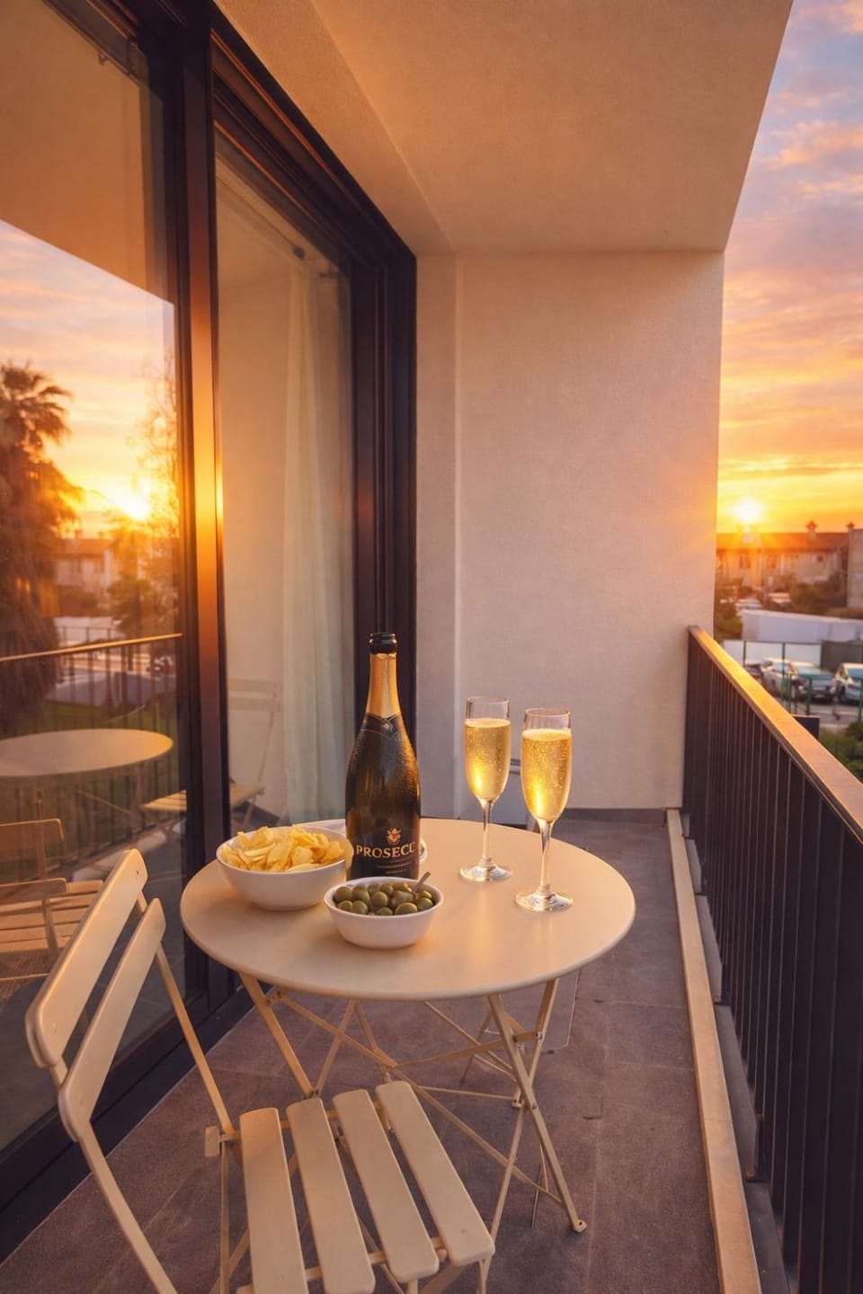 Patio, Day, View (from property/room), Balcony/Terrace, Food and drinks, Food, Drinks, Alcoholic drinks, Sunrise, Sunset