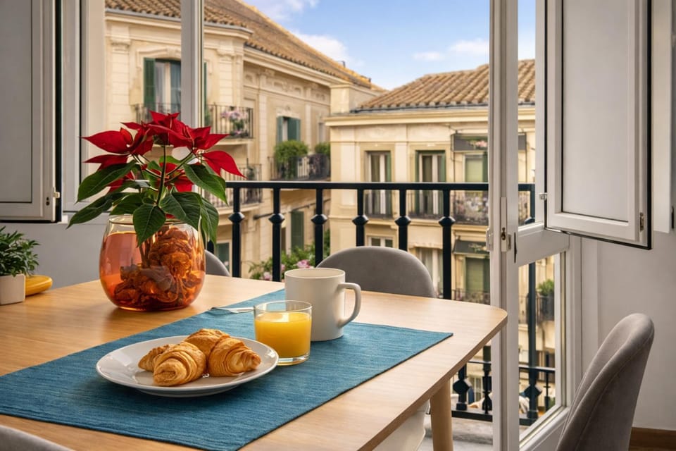 Patio, Day, View (from property/room), Balcony/Terrace, Living room, Food and drinks, Seating area, Dining area, Food, Breakfast, Continental breakfast